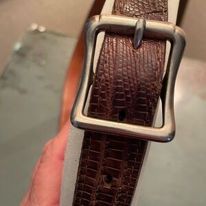Elegant Brown Noconoa Boot Maker’s Collection Textured Women's Leather Belt 36